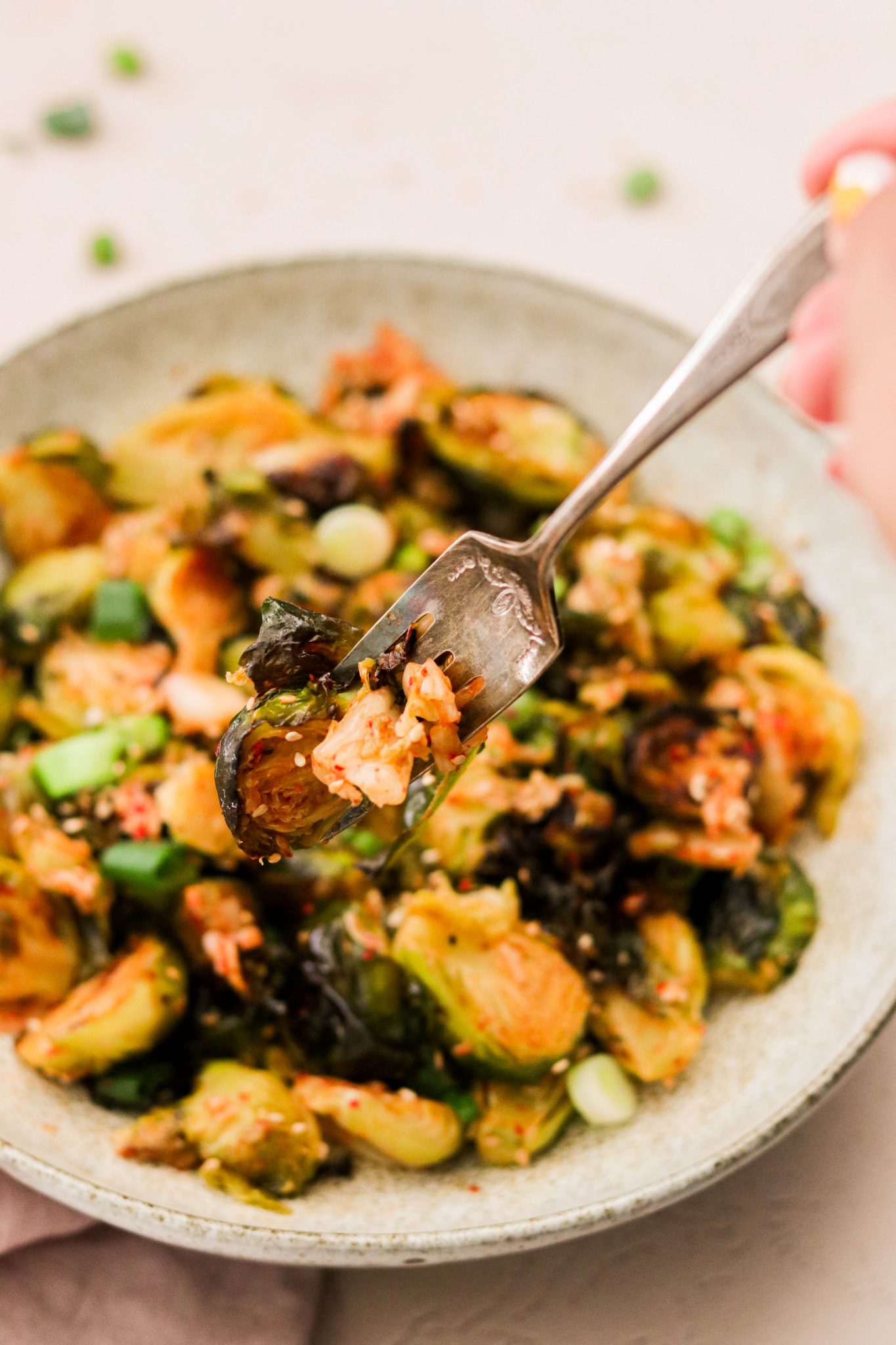Kimchi Brussels Sprouts (Paleo, Vegan Option) What Great Grandma Ate