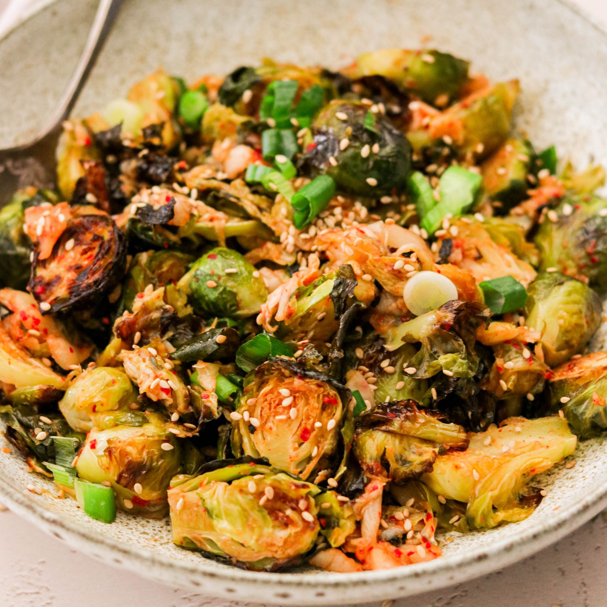 Kimchi Brussels Sprouts (Paleo, Vegan Option) - What Great Grandma Ate