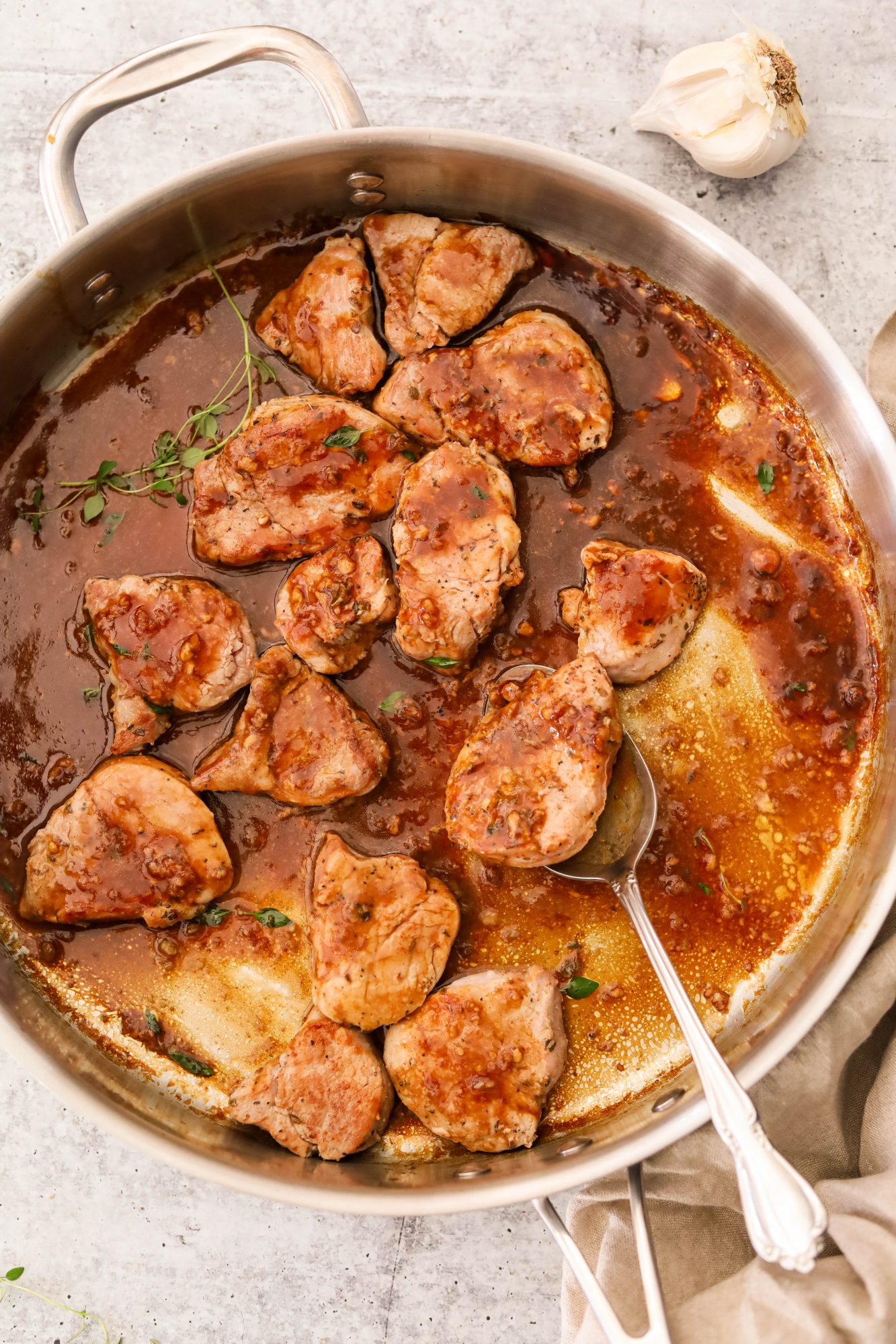 Garlic Pork Tenderloin (Paleo, Whole30) Pan Fried & So Quick!