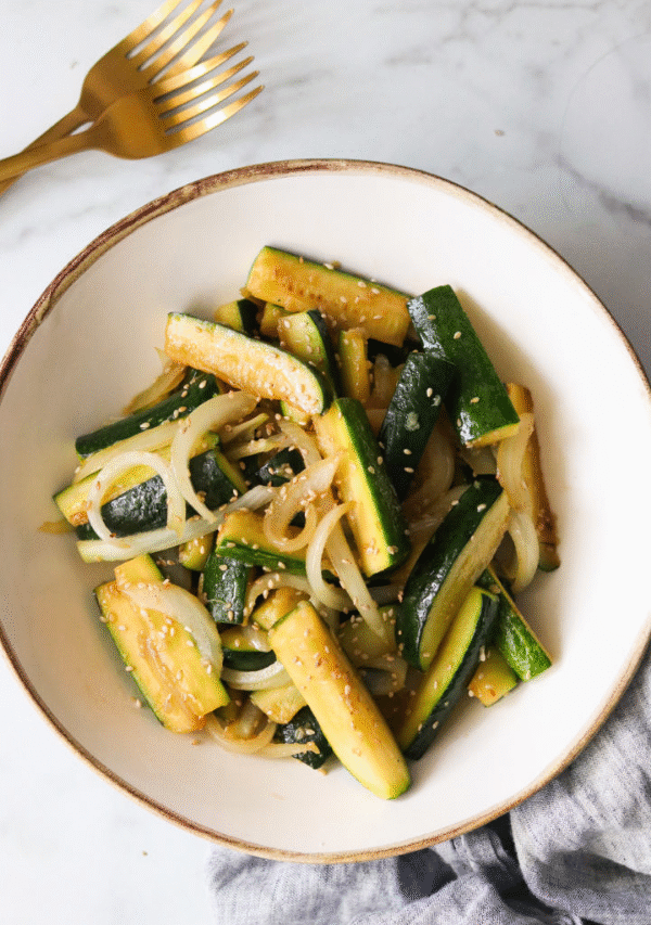 Sautéed Asian Zucchini and Onions