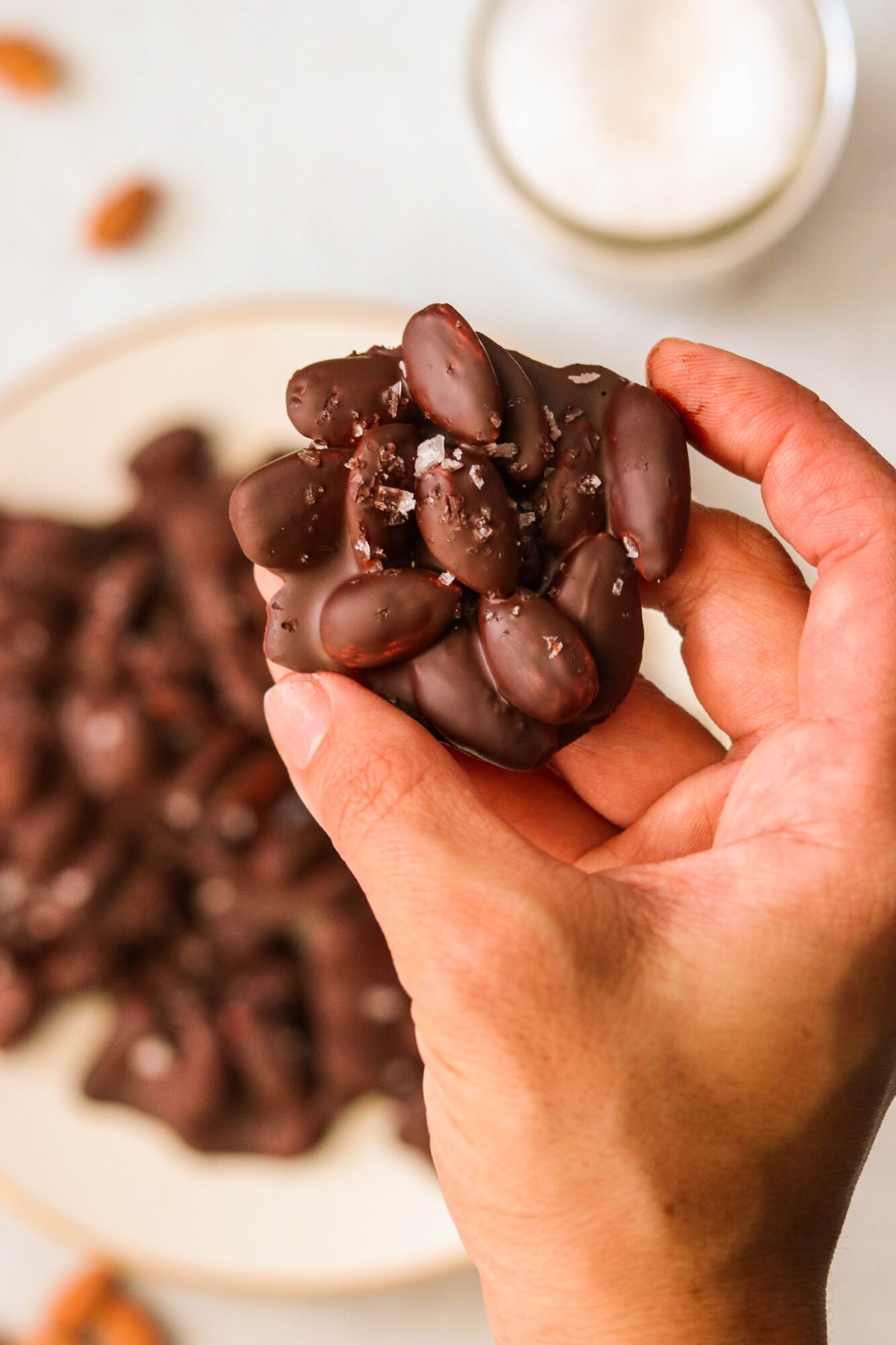 Chocolate Almond Clusters (Paleo, Vegan) Only 3 Ingredients!