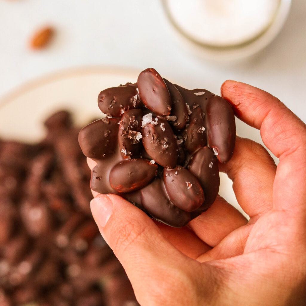 Chocolate Almond Clusters (Paleo, Vegan) Only 3 Ingredients!