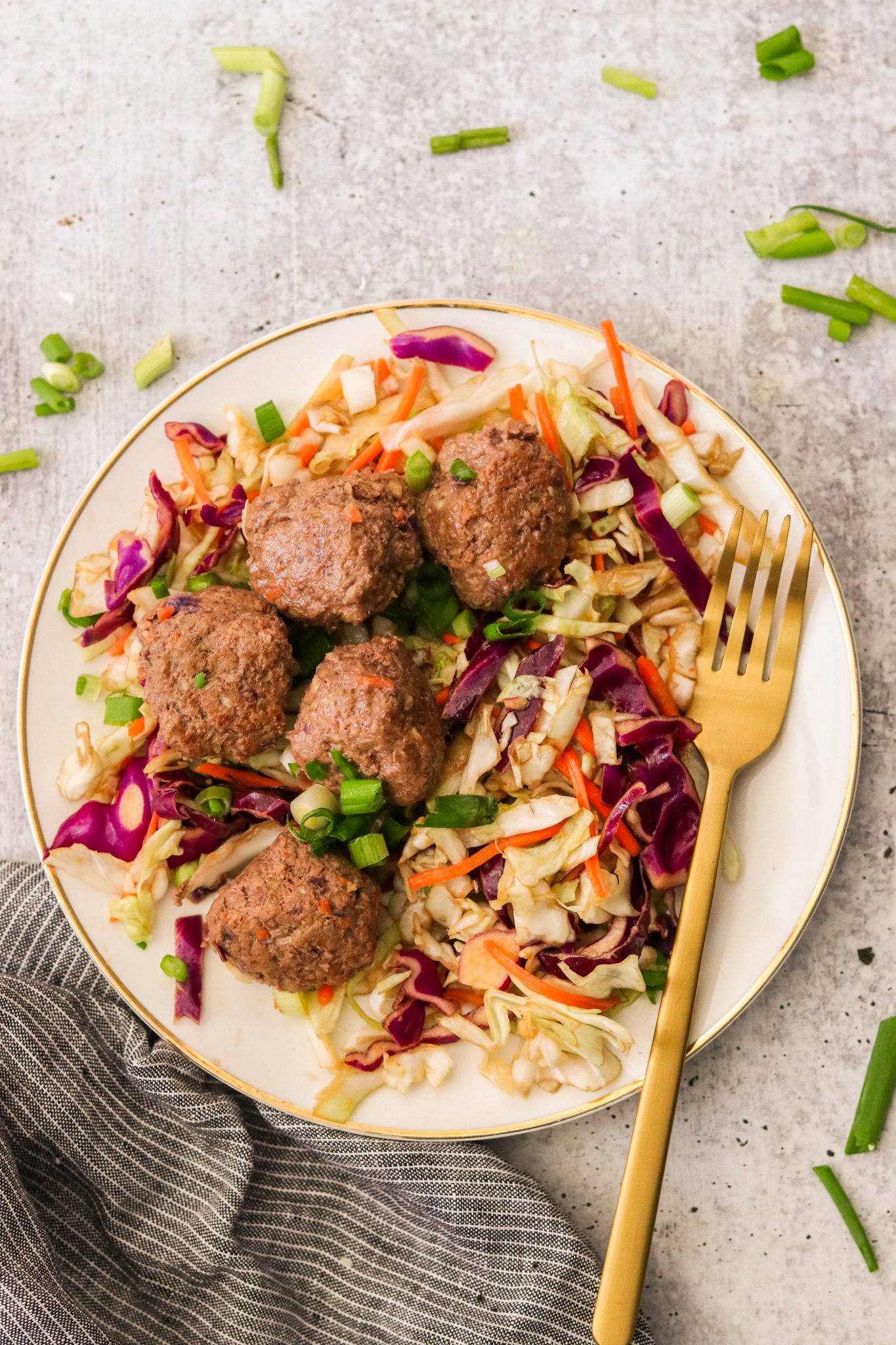 Egg Roll Meatballs with Slaw (Paleo, Whole30) What Great Grandma Ate