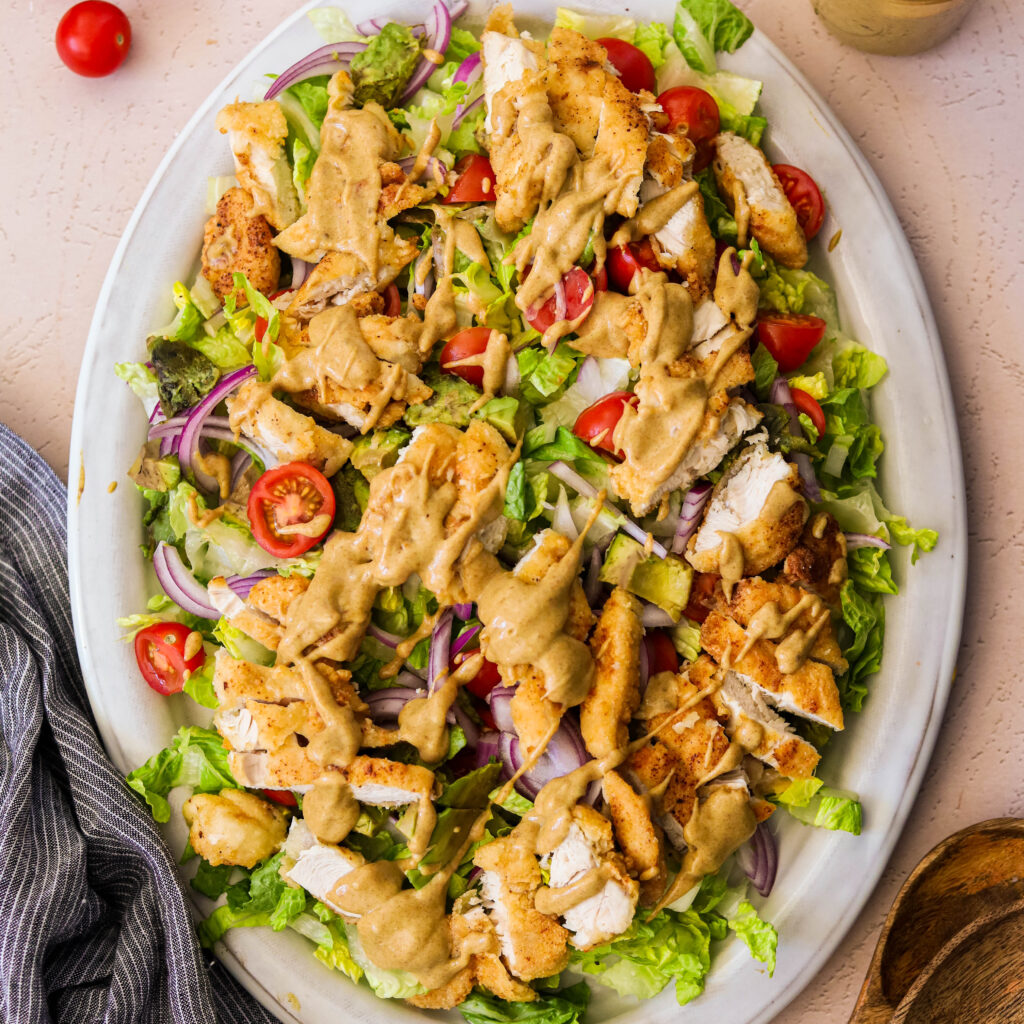 Paleo Crispy Chicken Salad (Whole30) Pan Fried or Air Fryer
