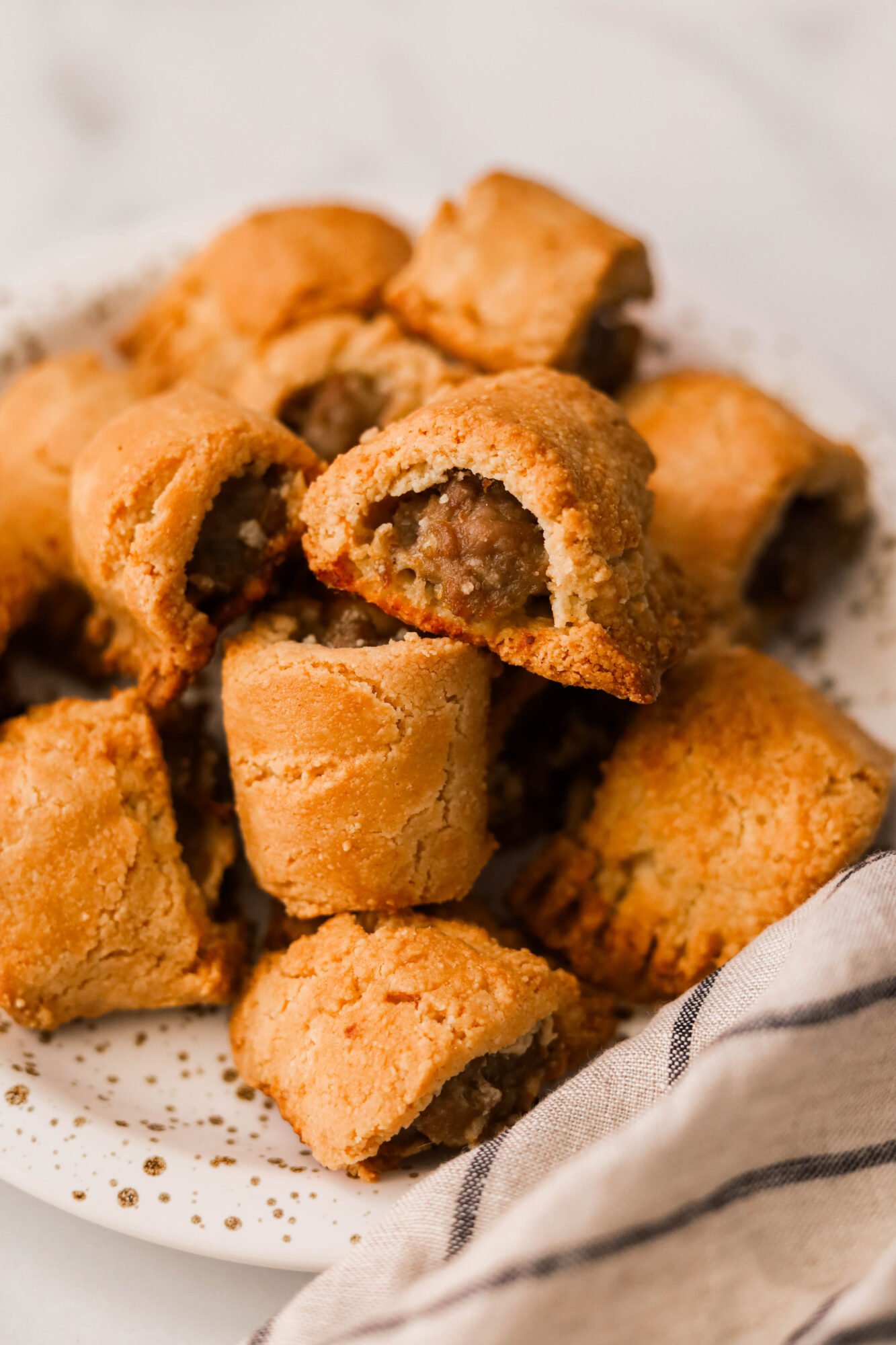 homemade sausage rolls on a plate