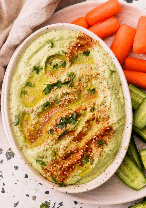 Raw Zucchini Hummus with Avocado