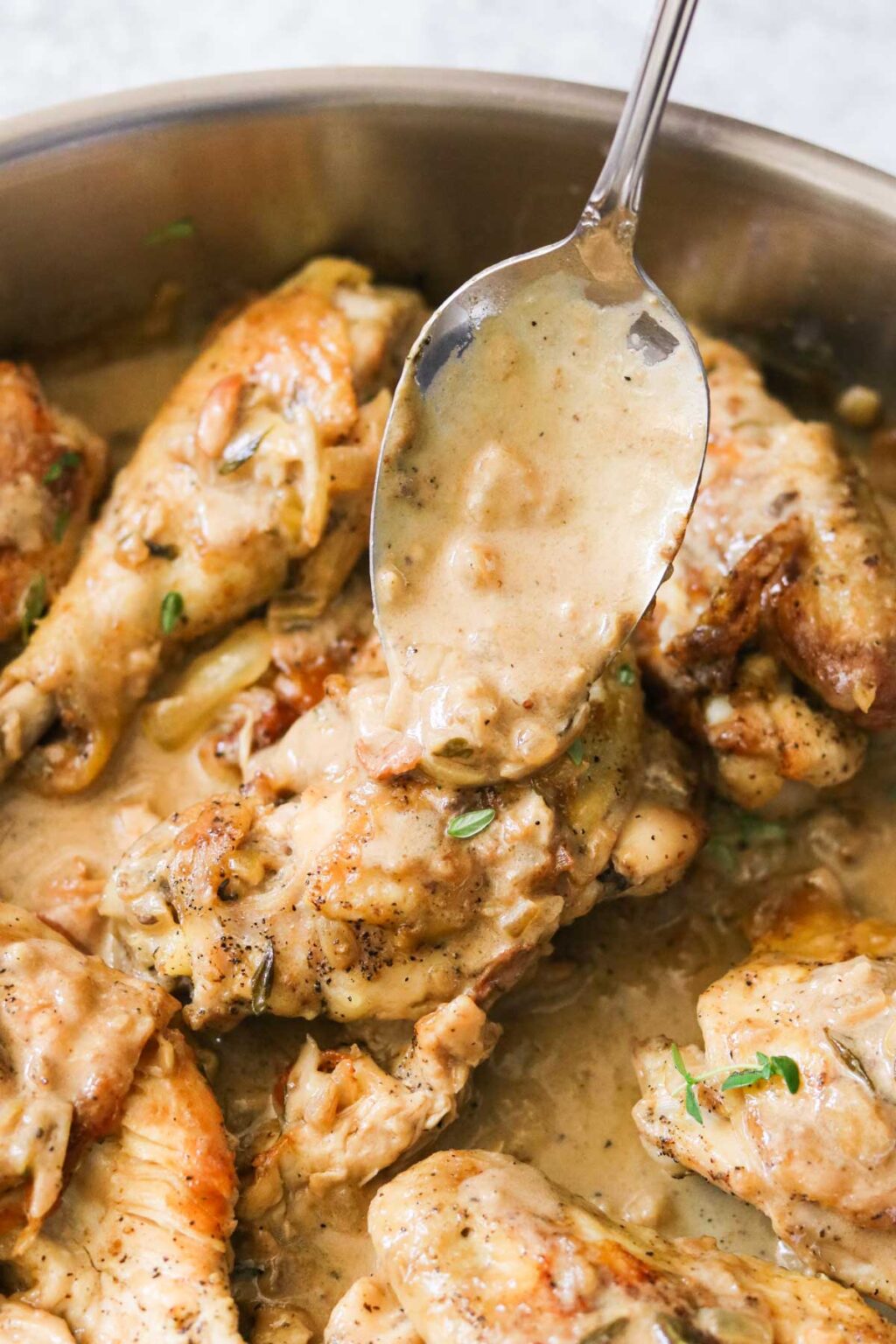 Easy One Pan Creamy Dijon Mustard Chicken (Paleo & Whole30 Friendly)