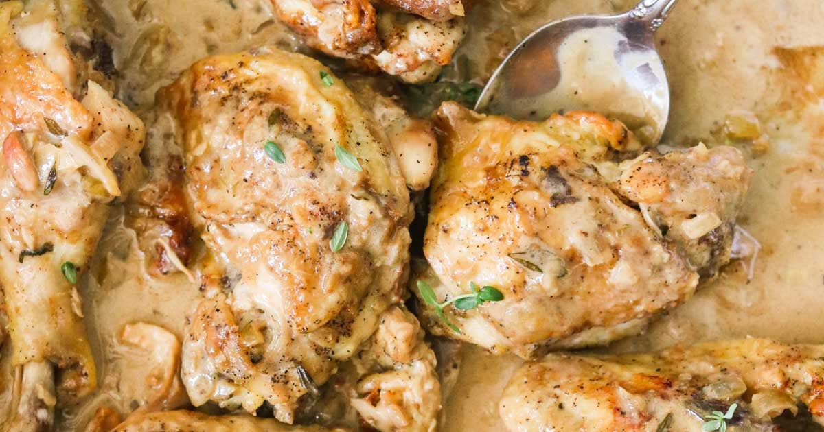 One Pan Easy Creamy Dijon Mustard Chicken Recipe