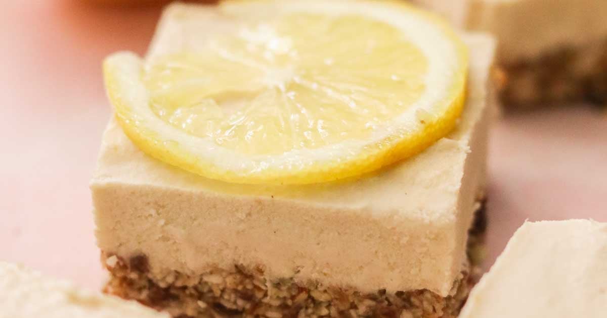 NoBake Lemon Cheesecake Bars (Paleo, Vegan)