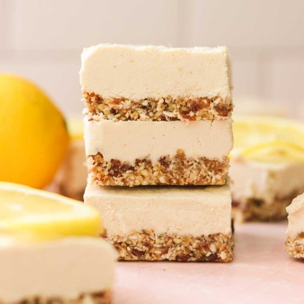 NoBake Lemon Cheesecake Bars (Paleo, Vegan)