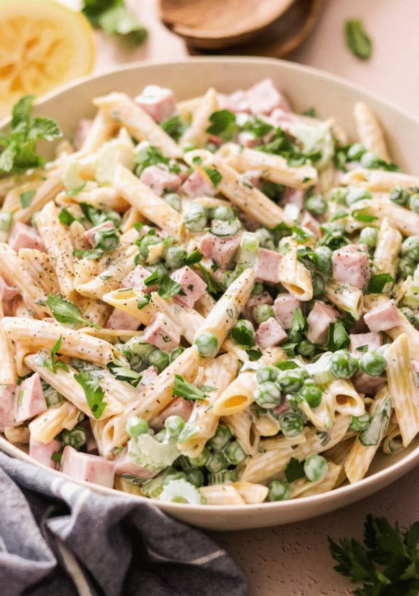 Ham and Pea Pasta Salad