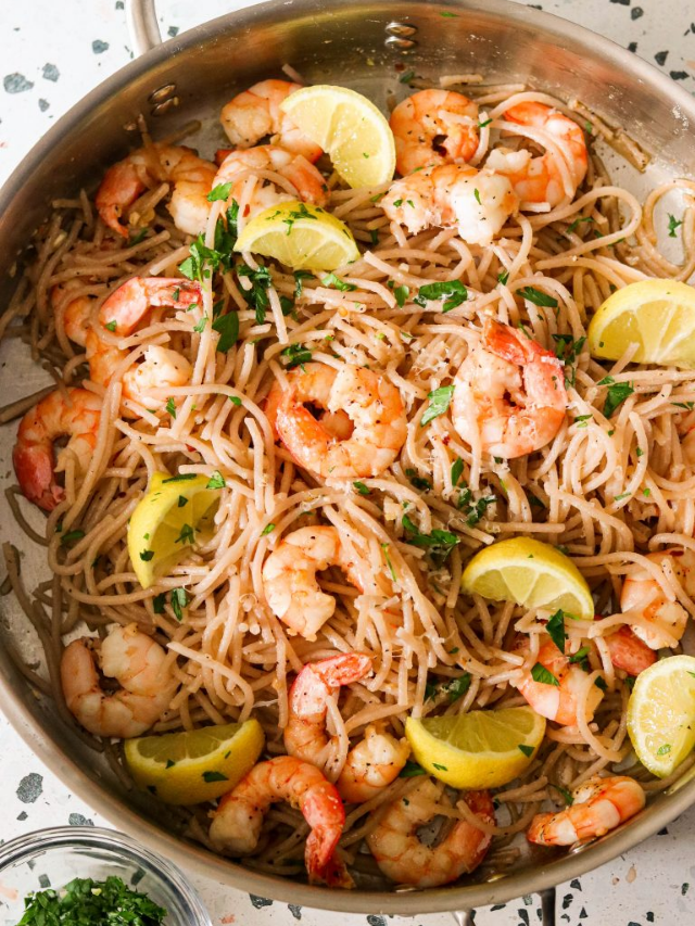 One Pot Lemon Garlic Shrimp Pasta What Great Grandma Ate