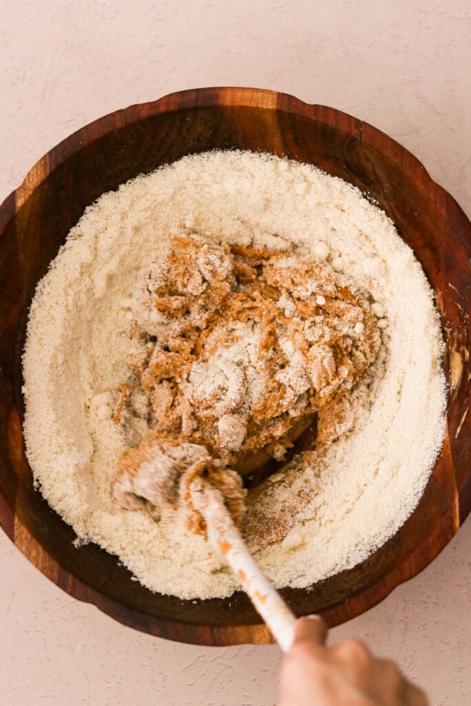 Stirring in almond flour