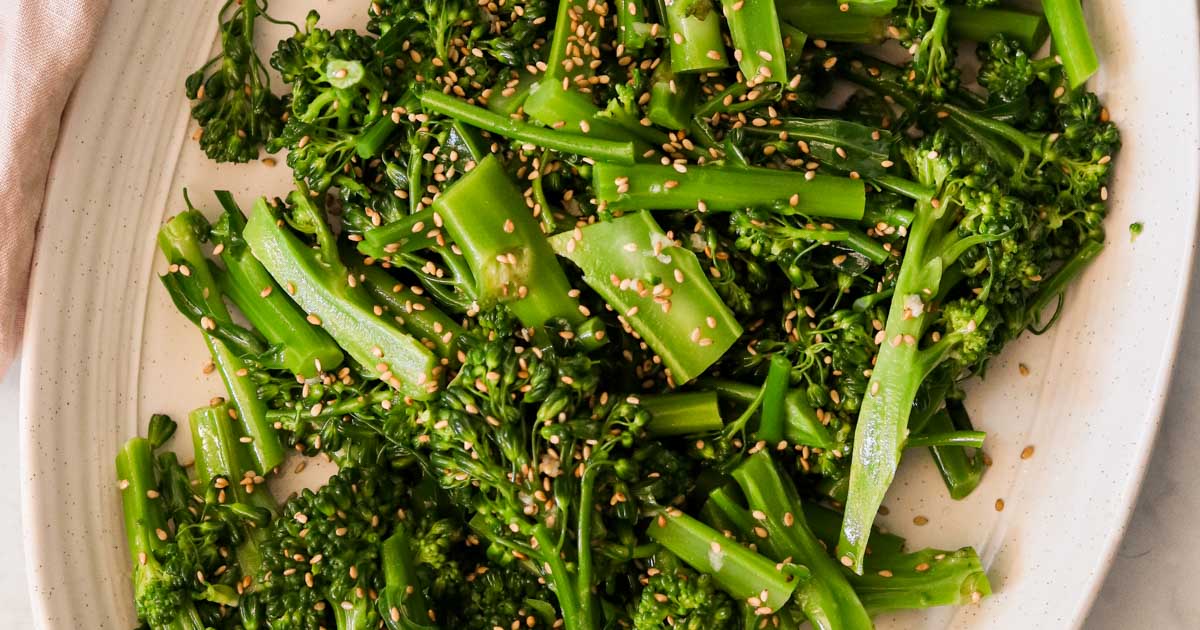 Sesame Broccolini Blanched, 2 Minutes (Vegan, Whole30, Paleo)