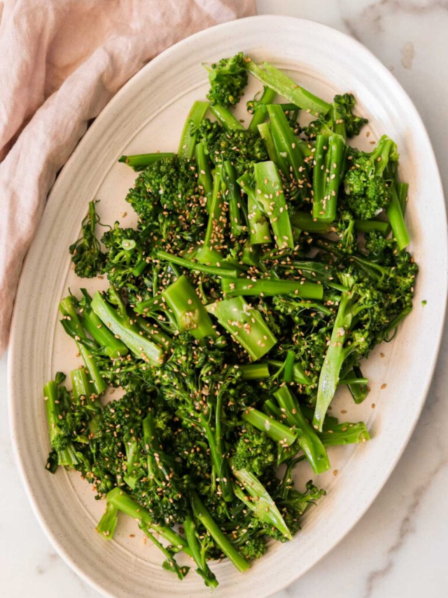 Sesame Broccolini Blanched What Great Grandma Ate