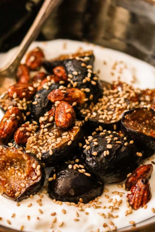 Caramelized figs served over yogurt