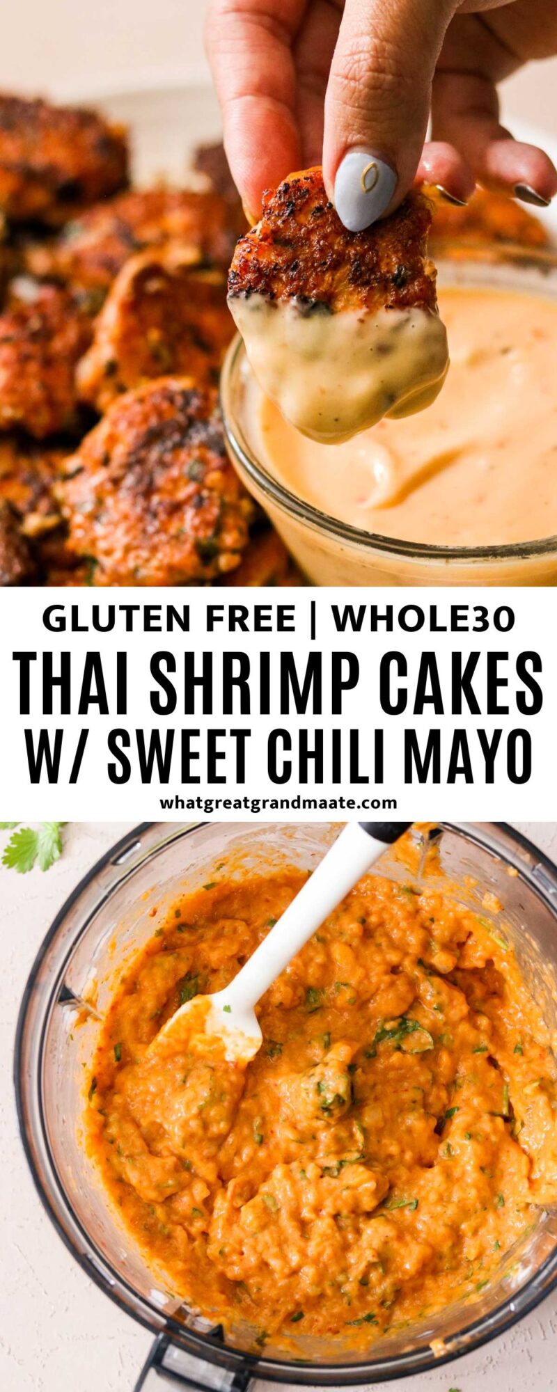 Thai Shrimp Cakes with Sweet Chili Mayo (Gluten Free, Whole30)