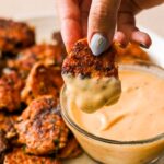 Thai Shrimp Cake dipped in sweet chili mayo
