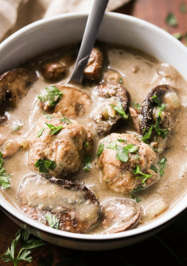 Creamy Meatball Mushroom Soup