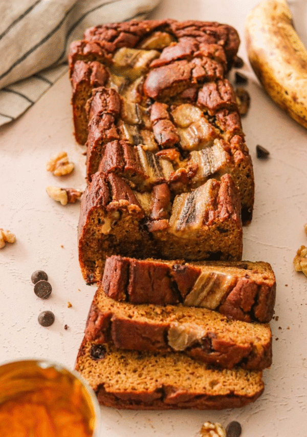 Healthy Pumpkin Banana Bread