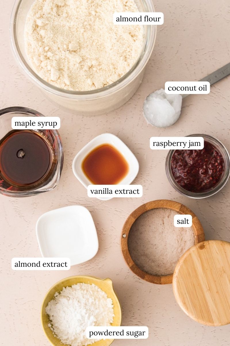 recipe ingredients labeled and in nesting bowls