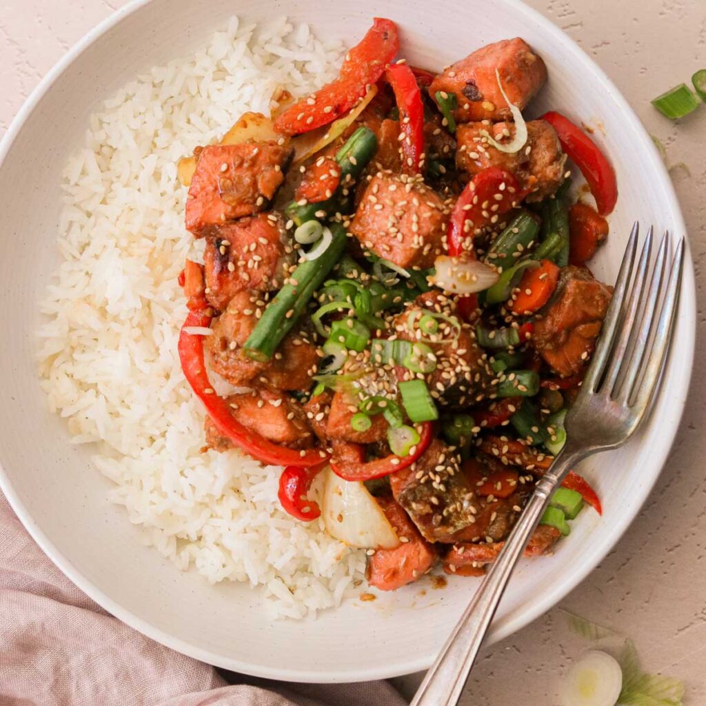 Quick & Easy Asian Salmon Stir Fry What Great Grandma Ate
