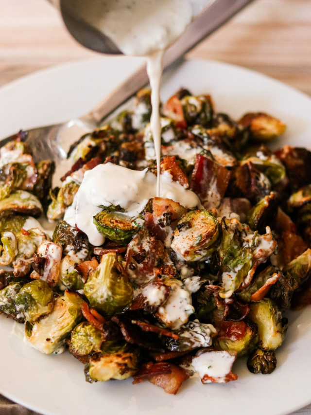 Keto Brussels Sprouts with Bacon Ranch What Great Grandma Ate