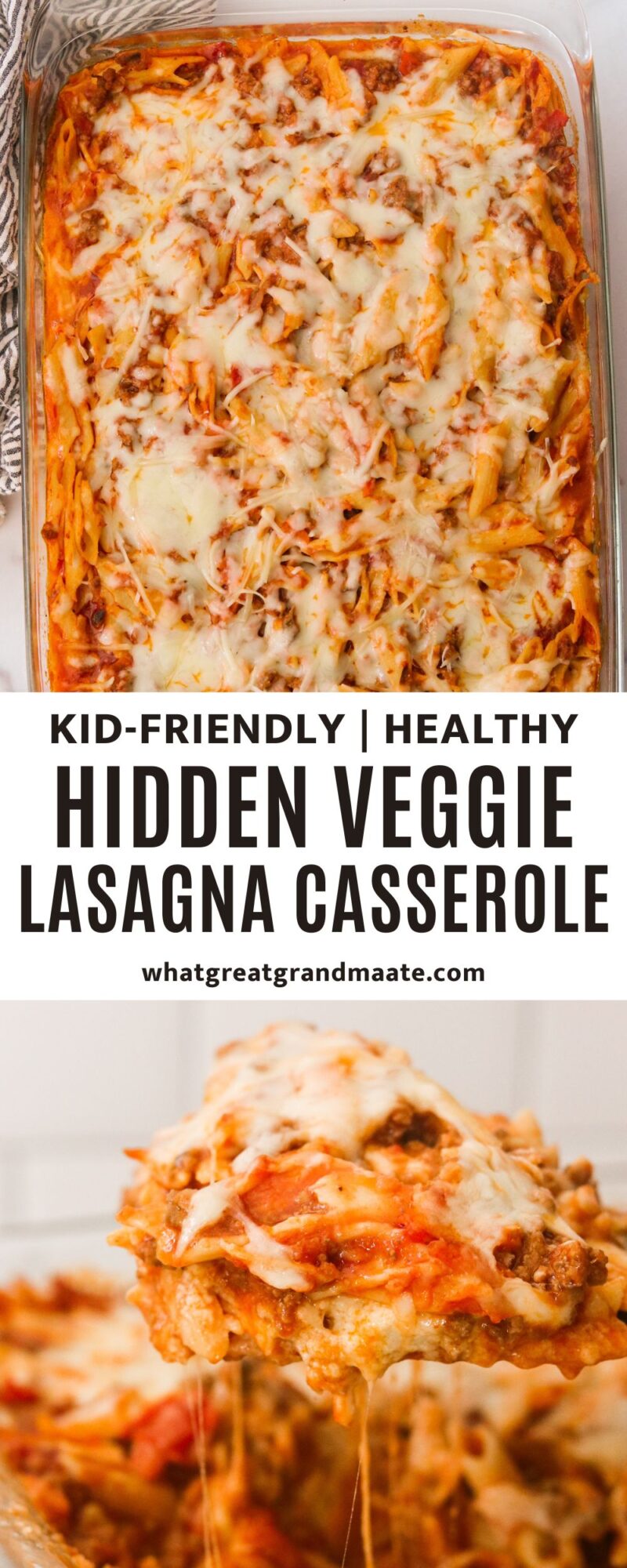 Hidden Veggie Lasagna Casserole (KidFriendly, Gluten Free Option