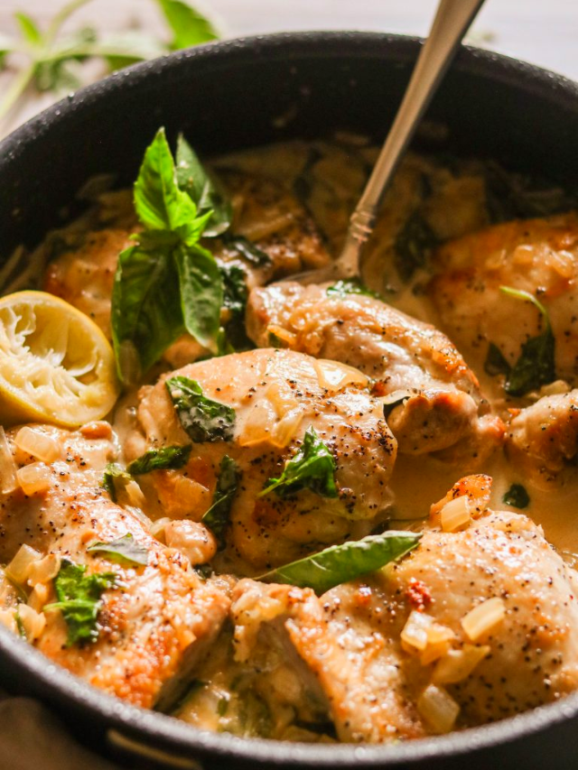 Creamy Skillet Chicken with Garlic & Basil What Great Grandma Ate