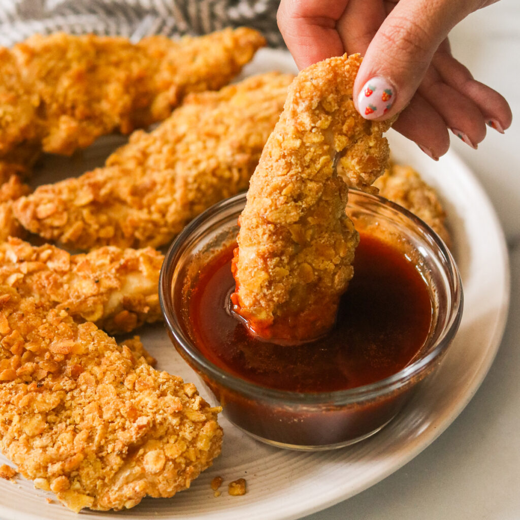 Air Fryer Gluten Free Chicken Tenders with Hot Honey
