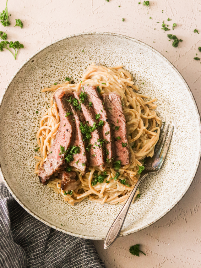 Creamy Steak Pasta with Dairy Free Alfredo Sauce What Great Grandma Ate