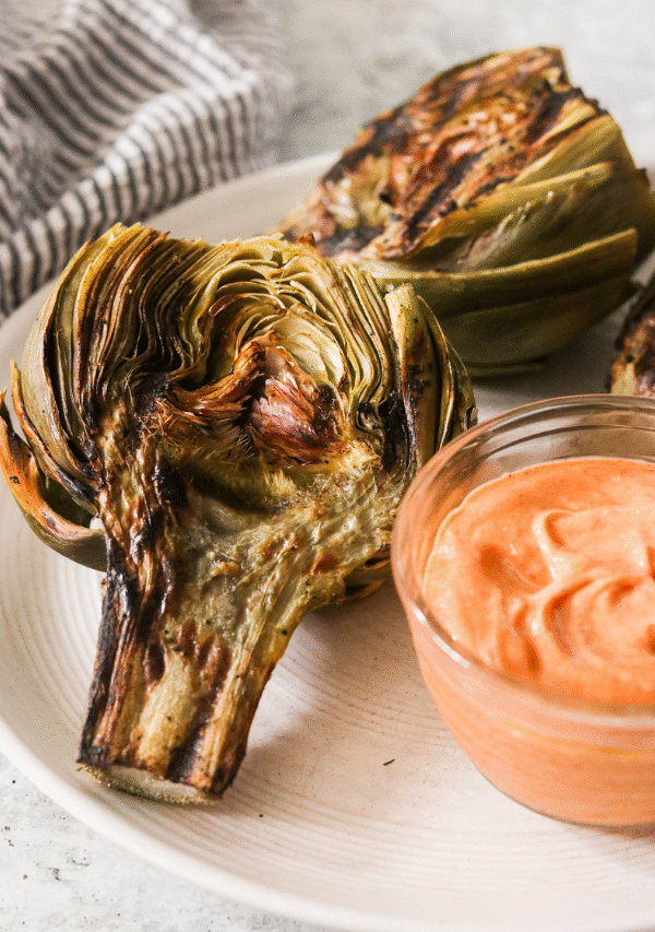 Grilled Artichokes with Gochujang Aioli