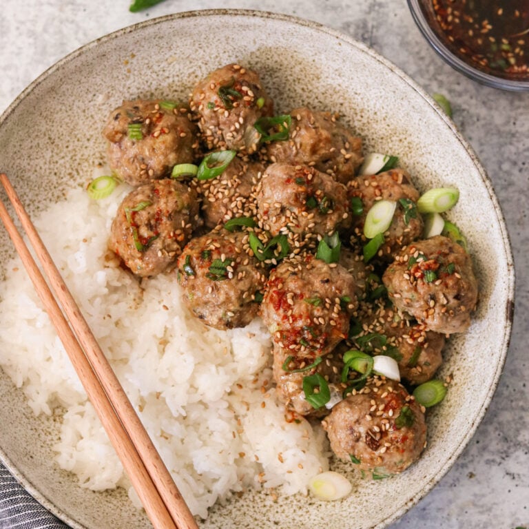 Easy GlutenFree Asian Pork Meatballs (No Breadcrumbs)