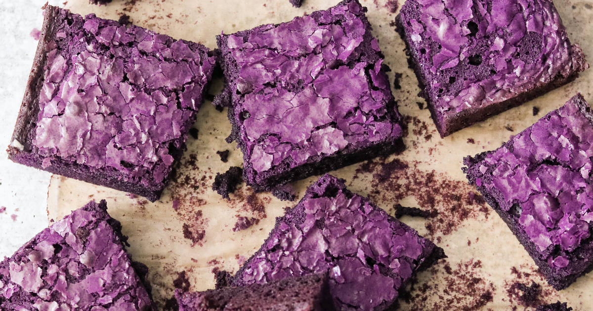 Chewy & Fudgy Purple Ube Brownies (GlutenFree)