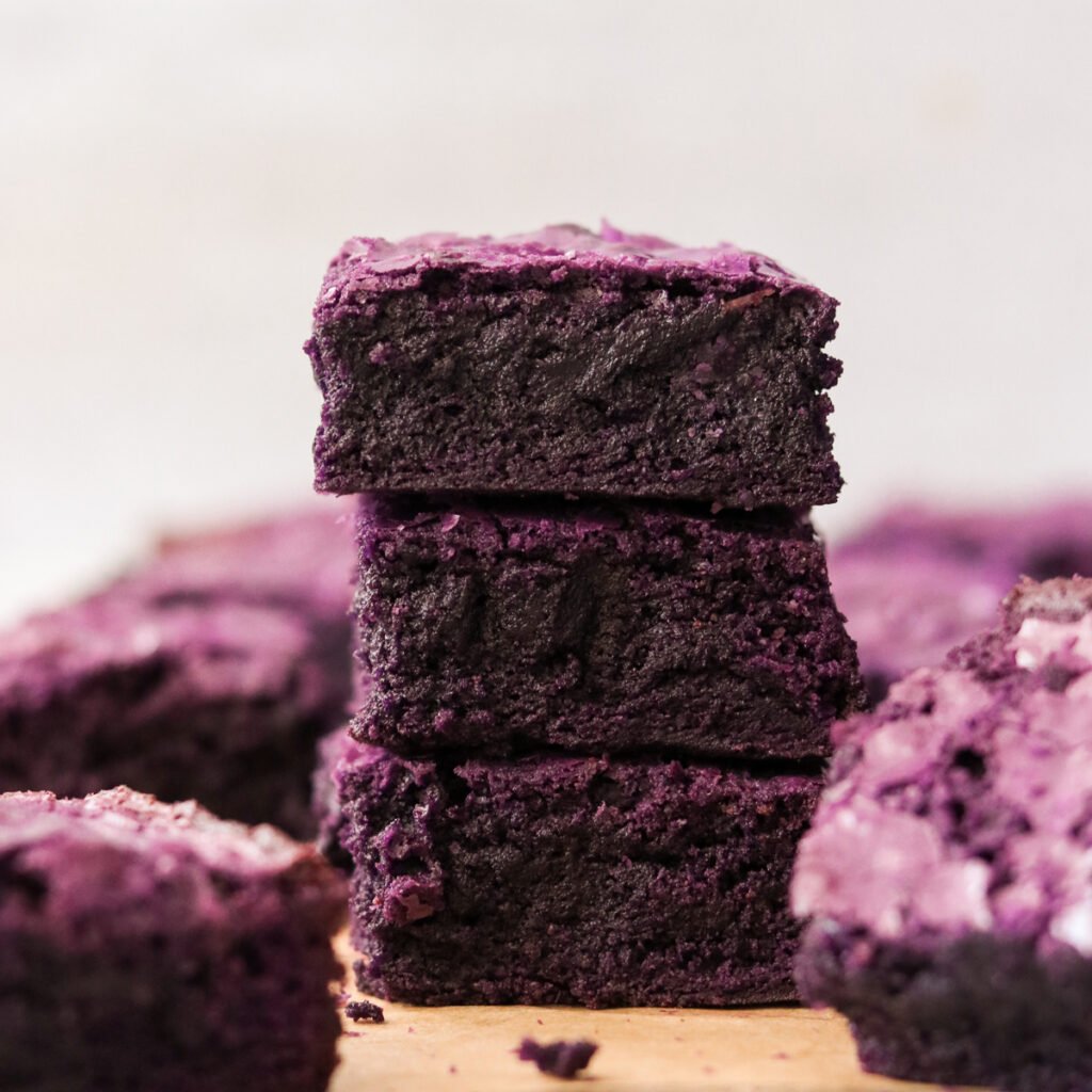 Chewy & Fudgy Purple Ube Brownies (GlutenFree)