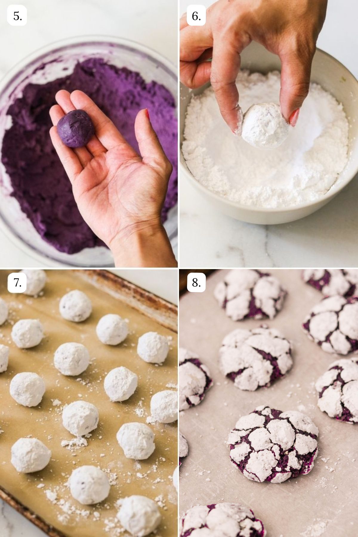 numbered step by step photos showing how to prepare the cookie dough. 