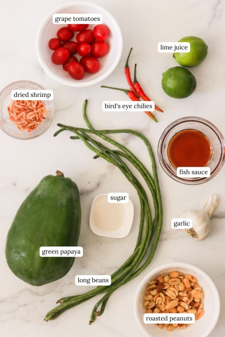 Easy Thai Green Papaya Salad Recipe (Som Tum/Tam)