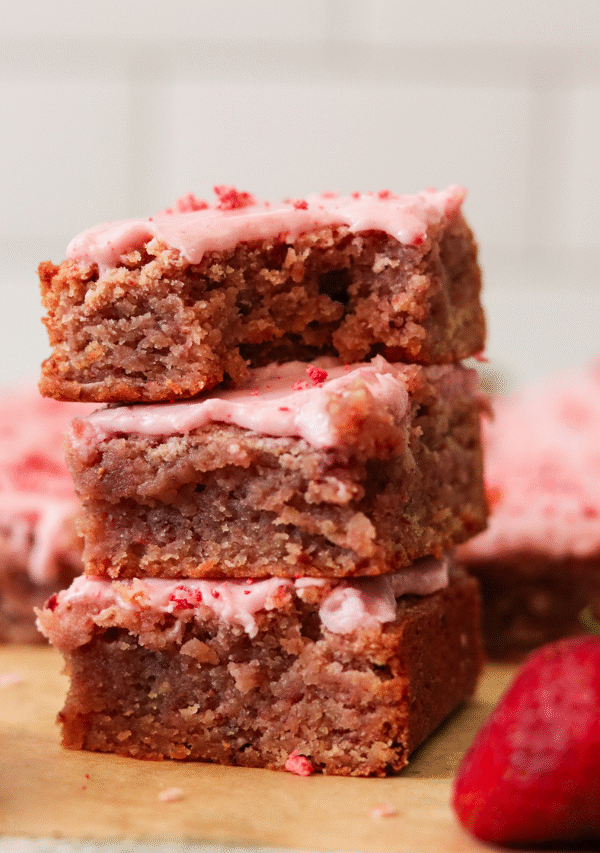 White Chocolate Strawberry Brownies