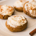 gluten free pumpkin cookies on a white platter