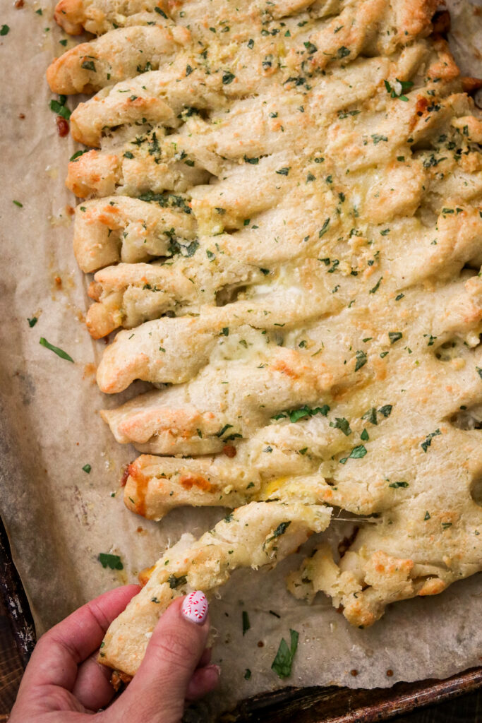 Cheesy Garlic PullApart Christmas Tree Bread Recipe