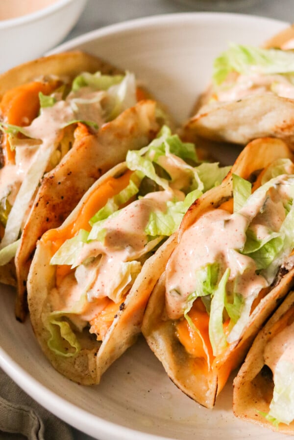 big mac tacos on a plate