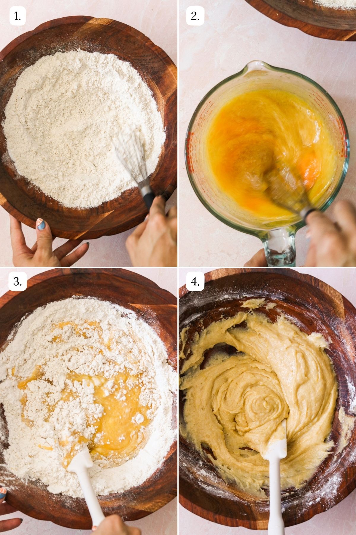 step by step photos showing how to make the batter
