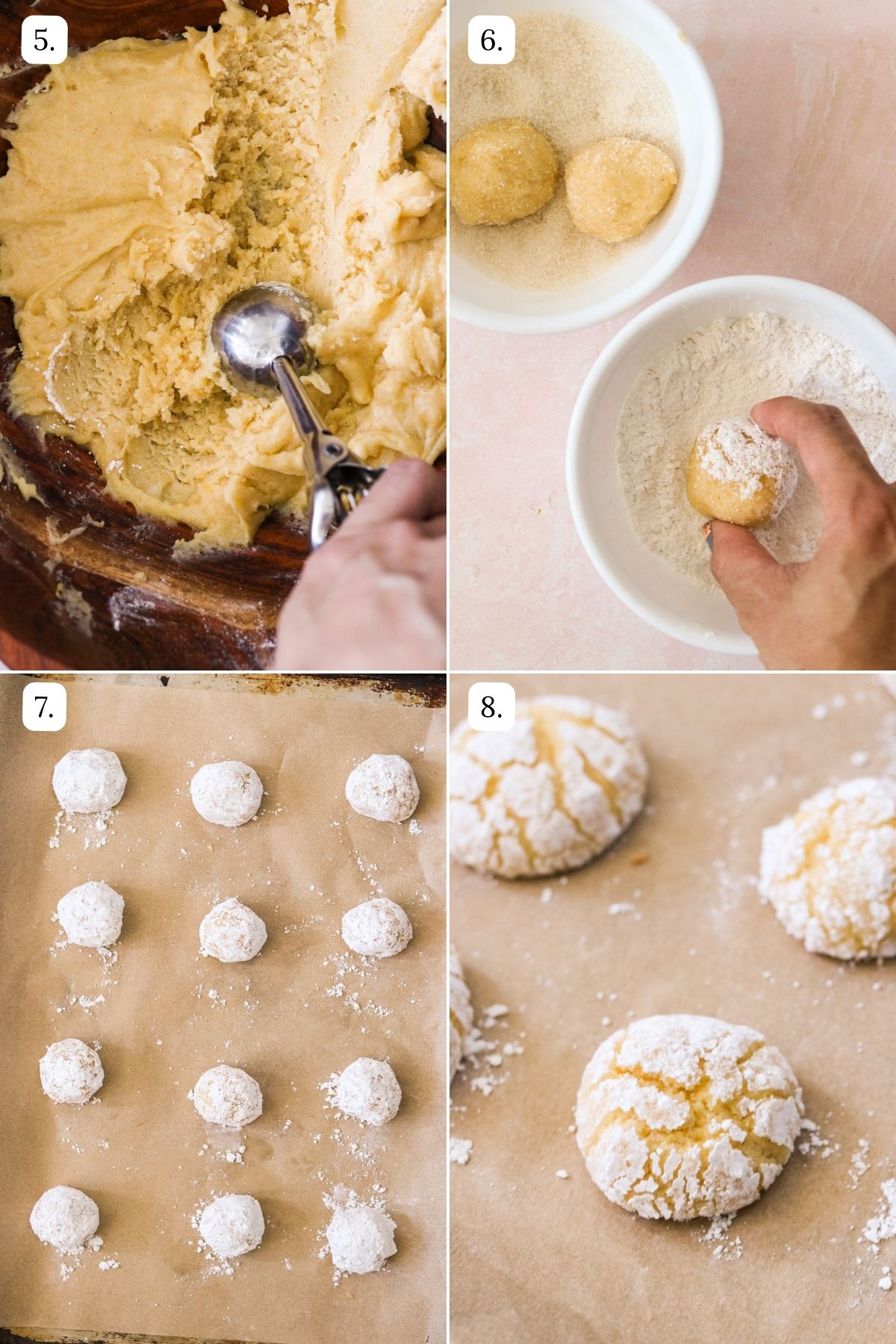 step by step photos showing how to form the cookies