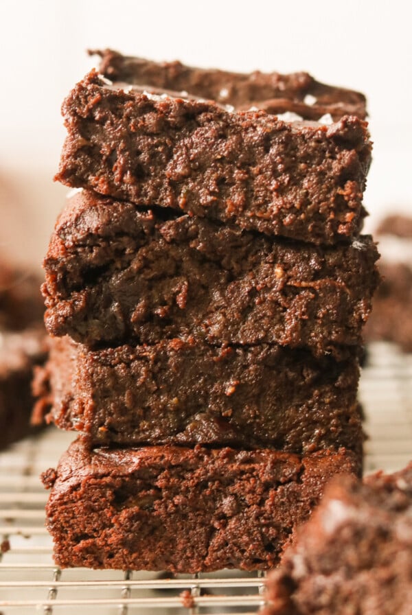 a stack of avocado brownies