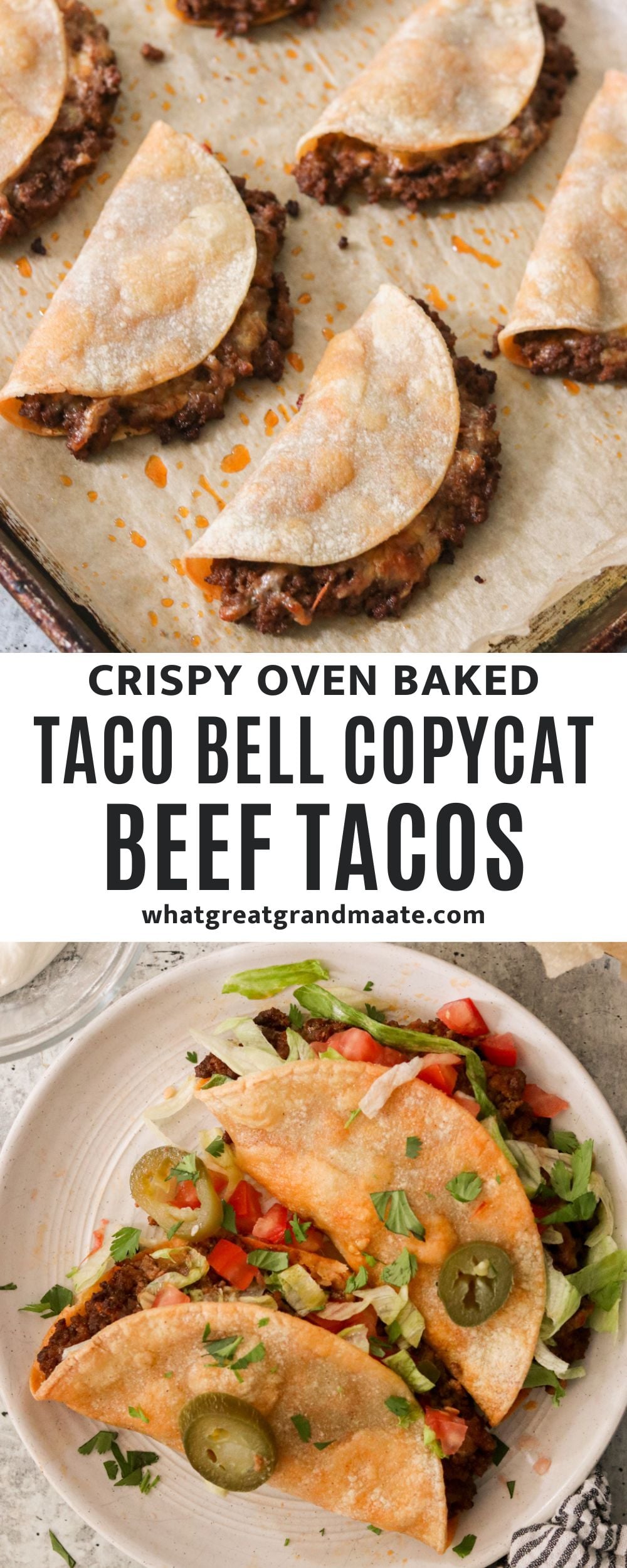 Crispy Oven Baked Tacos (with Taco Bell Copycat Beef)