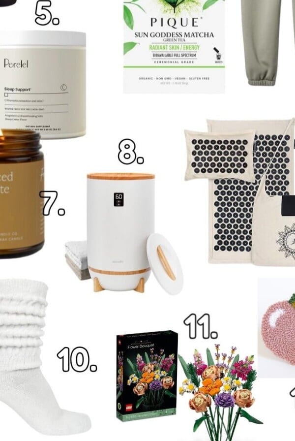 gift guide of self care items