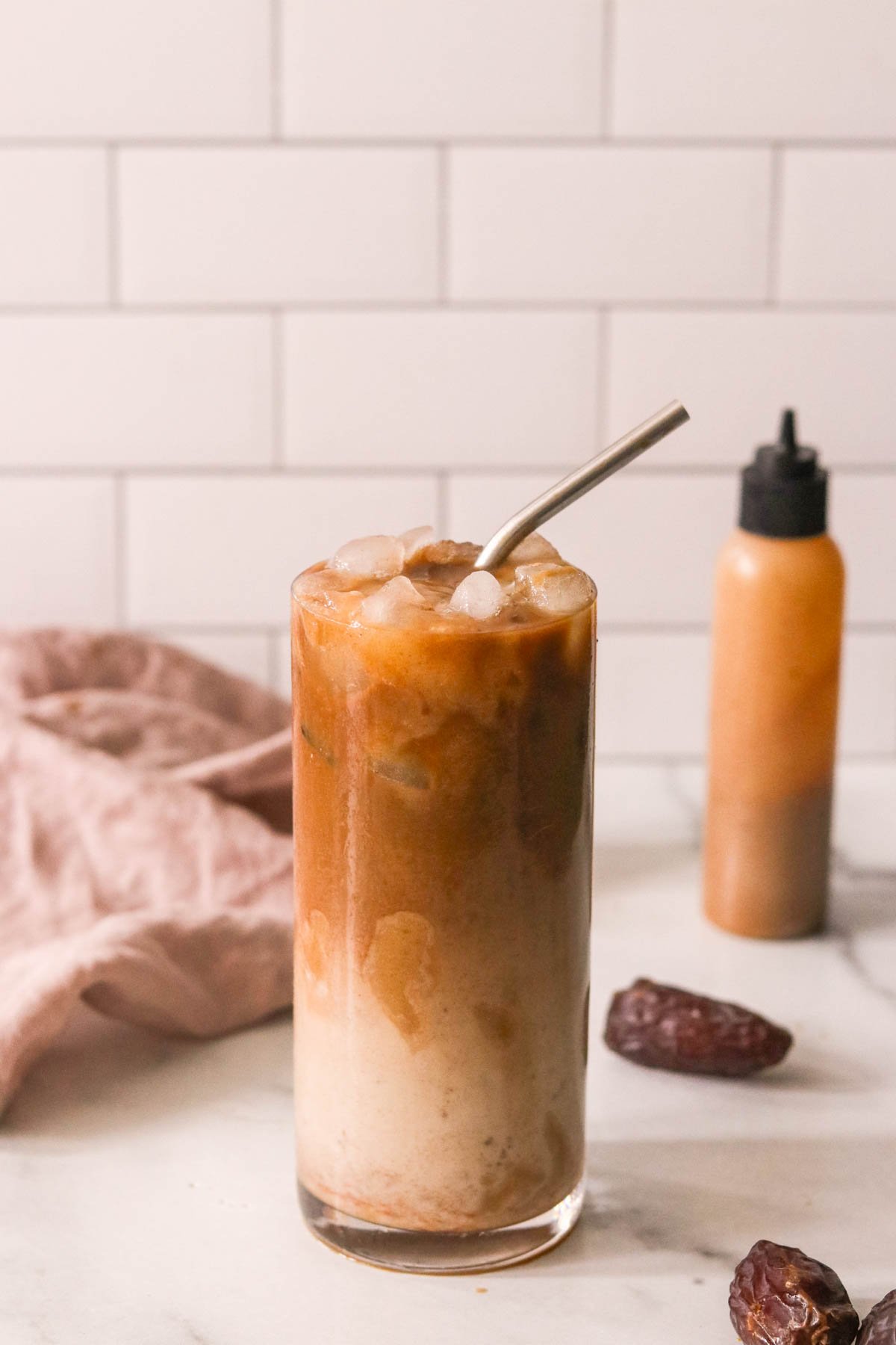 iced caramel macchiato in a glass