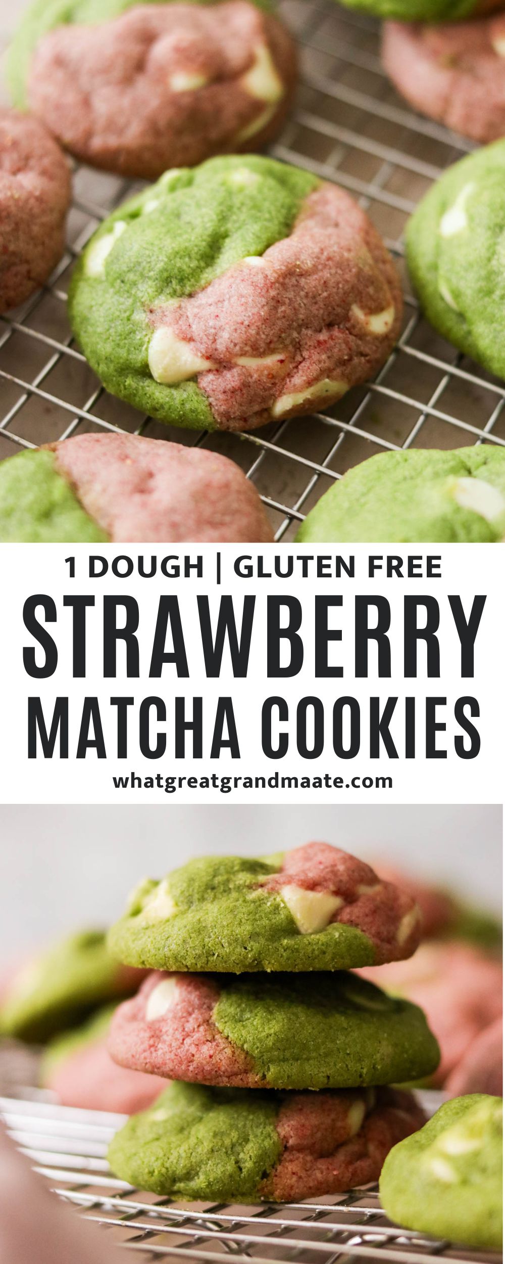 Easy Strawberry Matcha Cookies | What Great Grandma Ate